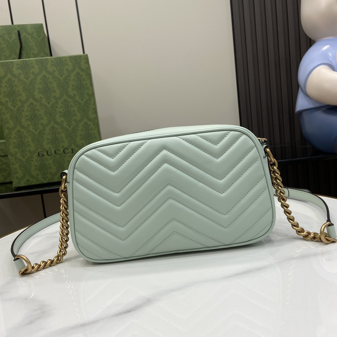 Bagsaaa Gvc*1 GG Marmont Small Shoulder Bag 447632 Pale Green - 24 x 13 x 7cm