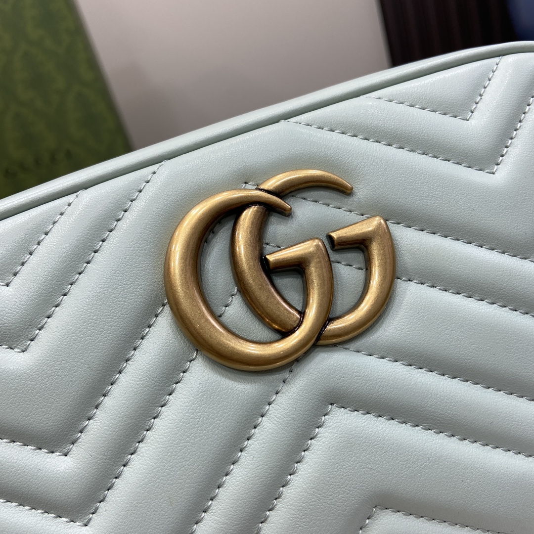 Bagsaaa Gvc*1 GG Marmont Small Shoulder Bag 447632 Pale Green - 24 x 13 x 7cm
