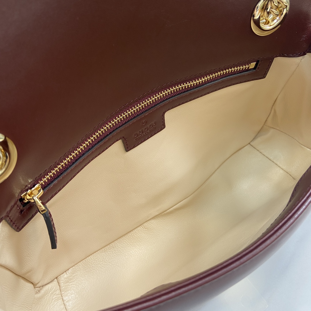 Bagsaaa Gvc*1 GG Marmont Small Shoulder Bag Dark Red 443497 - 26x15x7cm