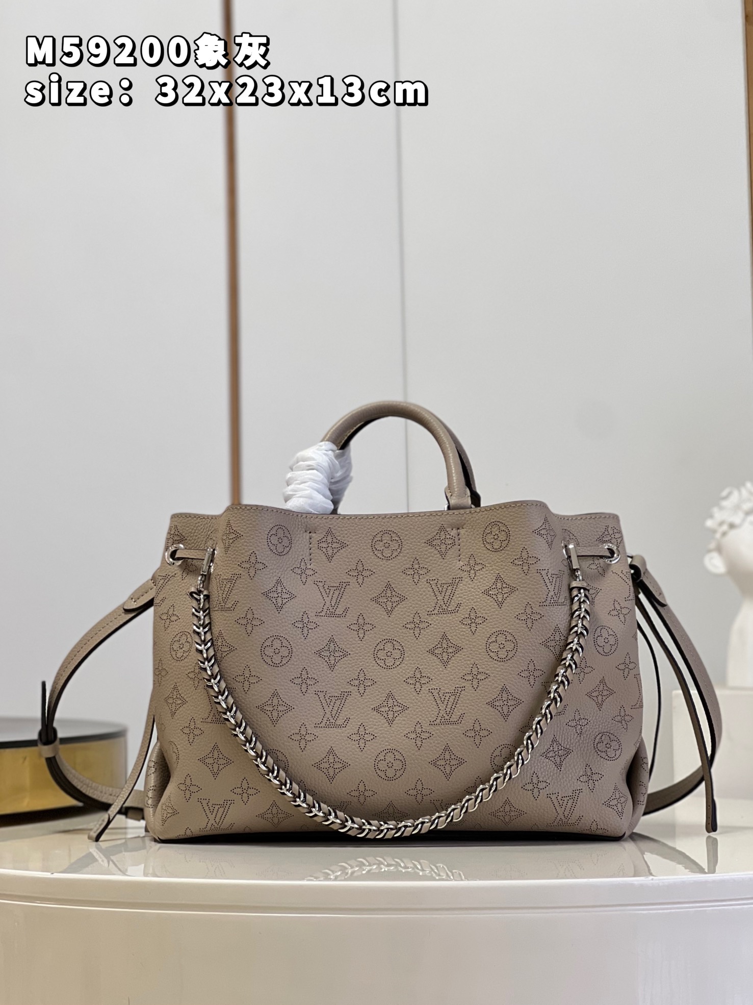 Bagsaaa L0vis Vvtt0n M59201 Bella Tote Galet Gray - 32 x 23 x 13 cm