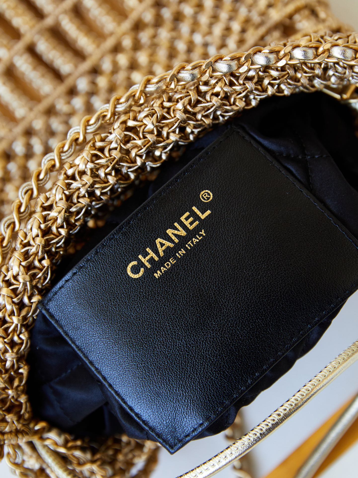 Bagsaaa Ch**el 22 Mini Handbag AS3980 Gold Tone - 20×19×6 Cm