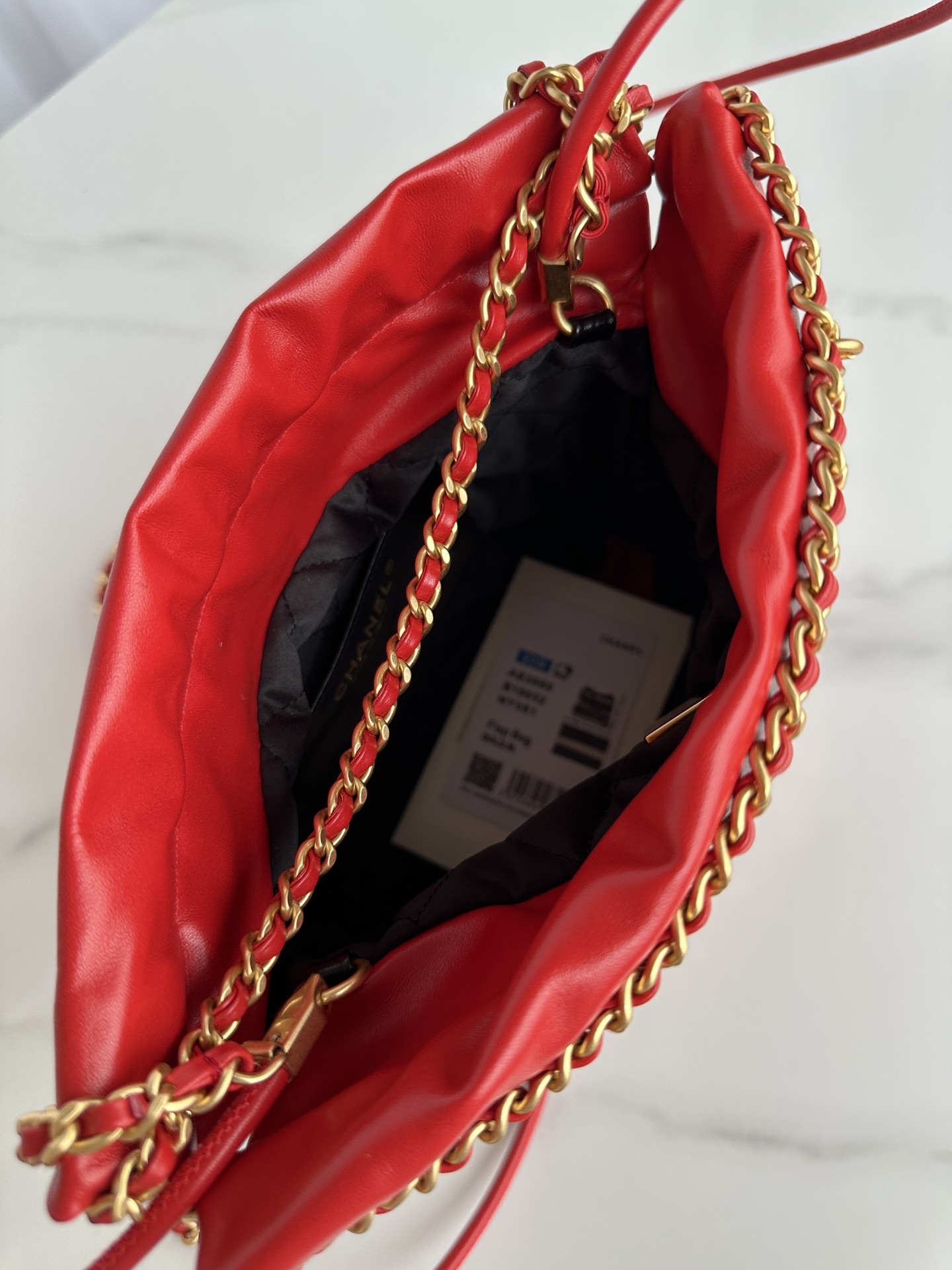 Bagsaaa Ch**el 22 Mini Handbag Red & Black AS3980 - 20 × 19 × 6 cm