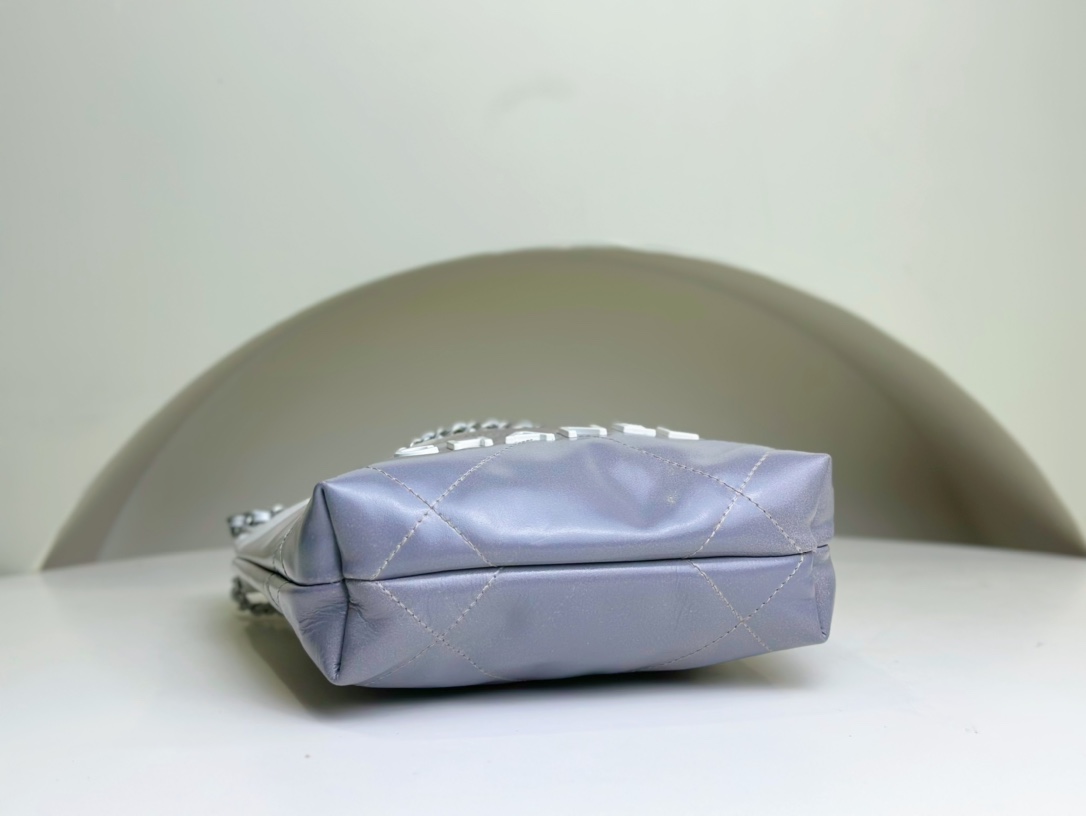 Bagsaaa Ch**el 22 Mini Handbag White & Silver AS3980 - 20 × 19 × 6 cm