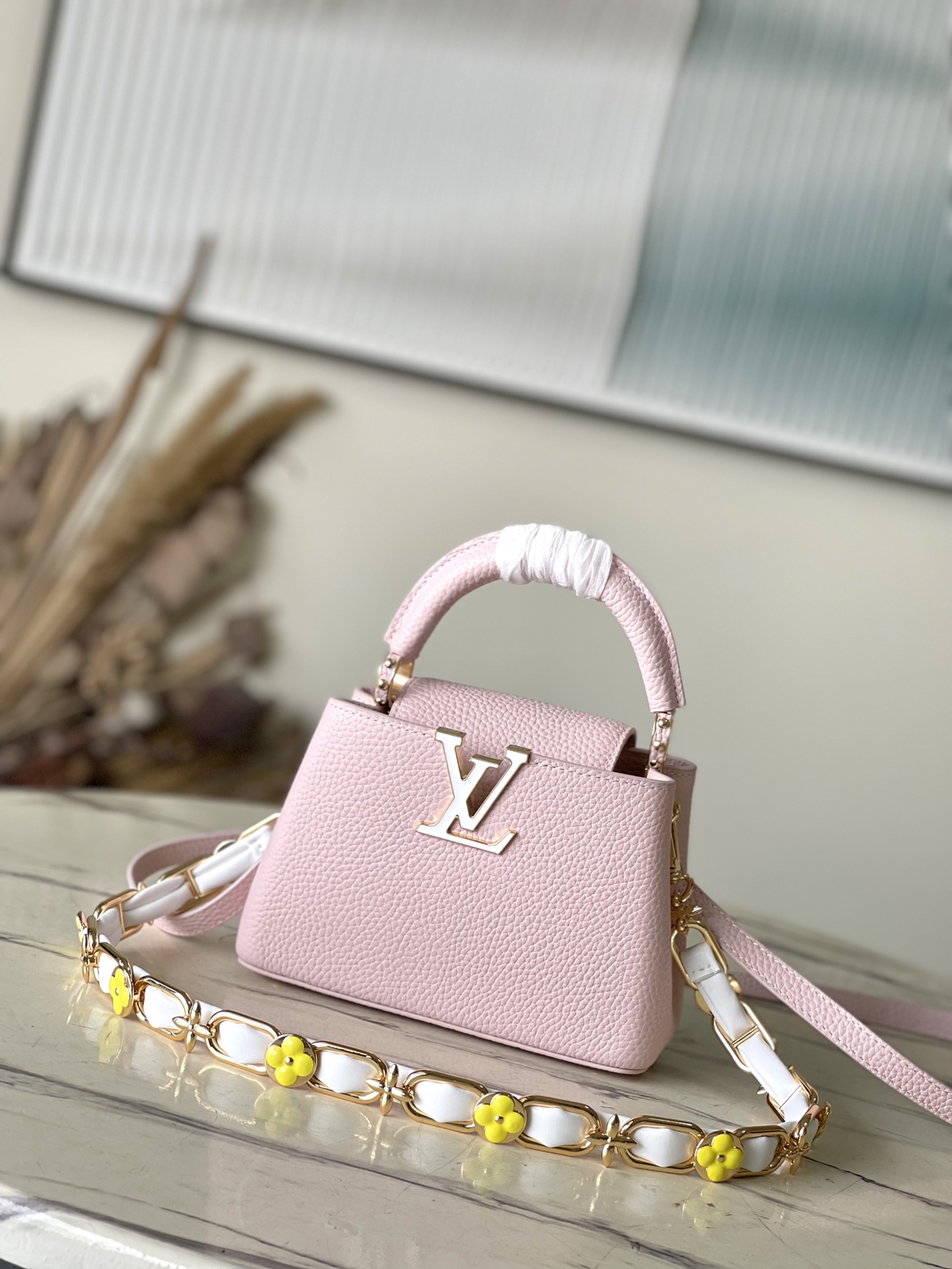 Bagsaaa L0vis Vvtt0n M23363 Capucines Mini Bag Jasmine Pink - 14 x 21 x 8 cm