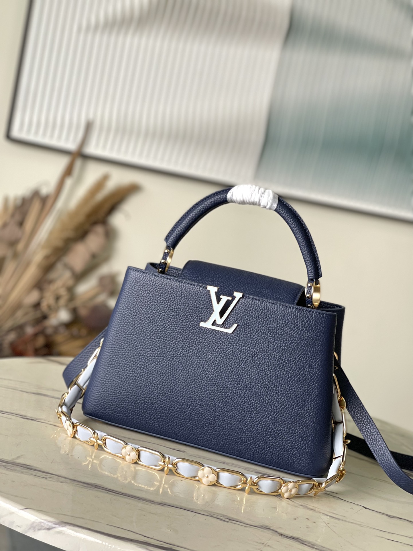 Bagsaaa L0vis Vvtt0n M23199 Capucines MM Bag Blue - 31.5 × 20 × 11 cm