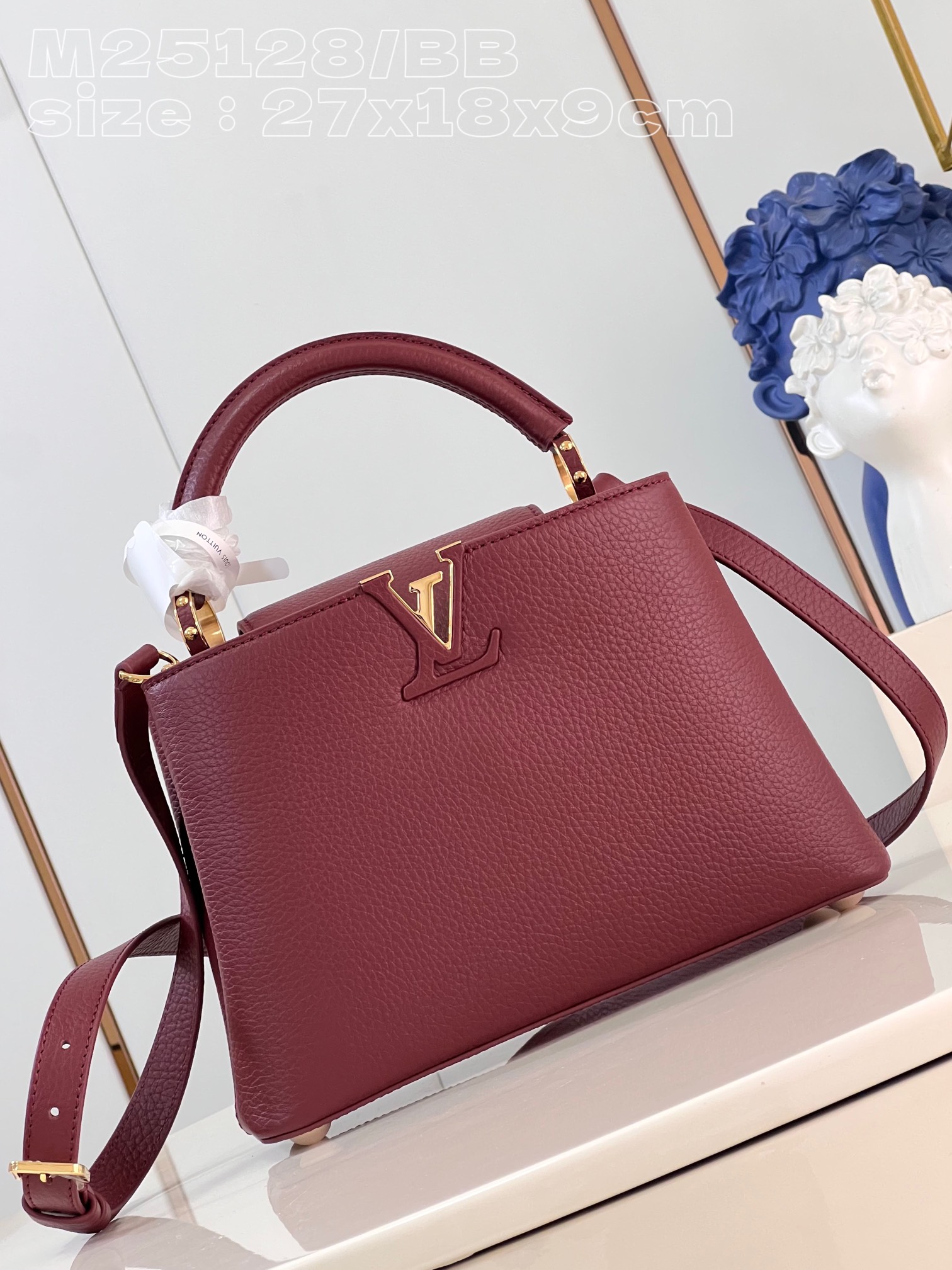 Bagsaaa L0vis Vvtt0n M25128 Capucines BB Dark Red - 27 x 18 x 9 cm