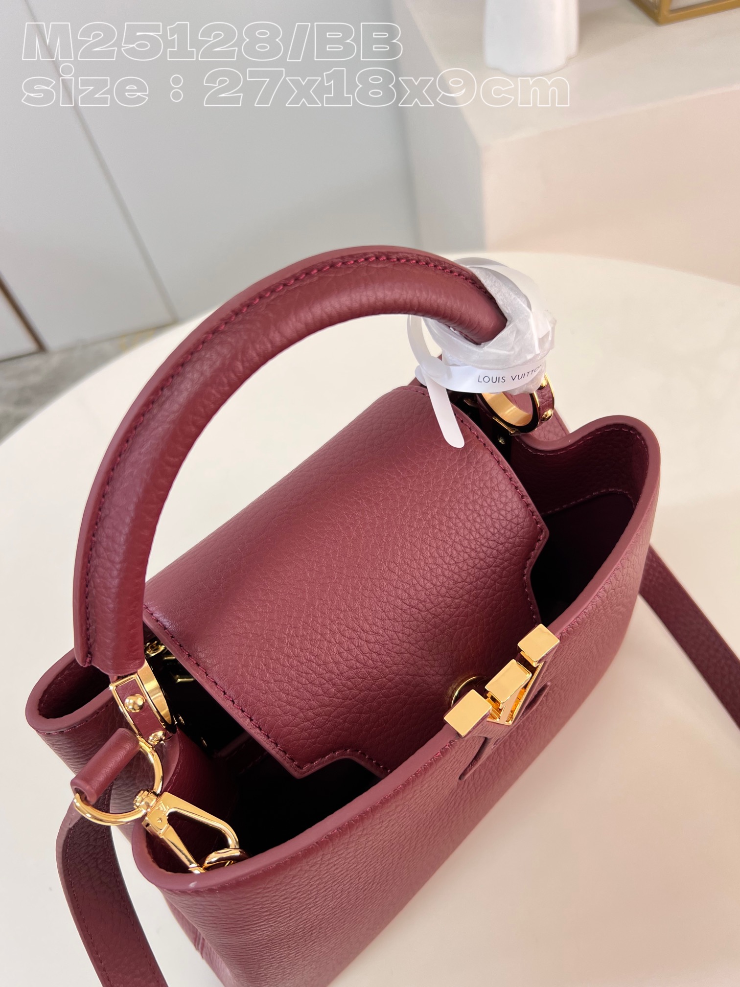 Bagsaaa L0vis Vvtt0n M25128 Capucines BB Dark Red - 27 x 18 x 9 cm