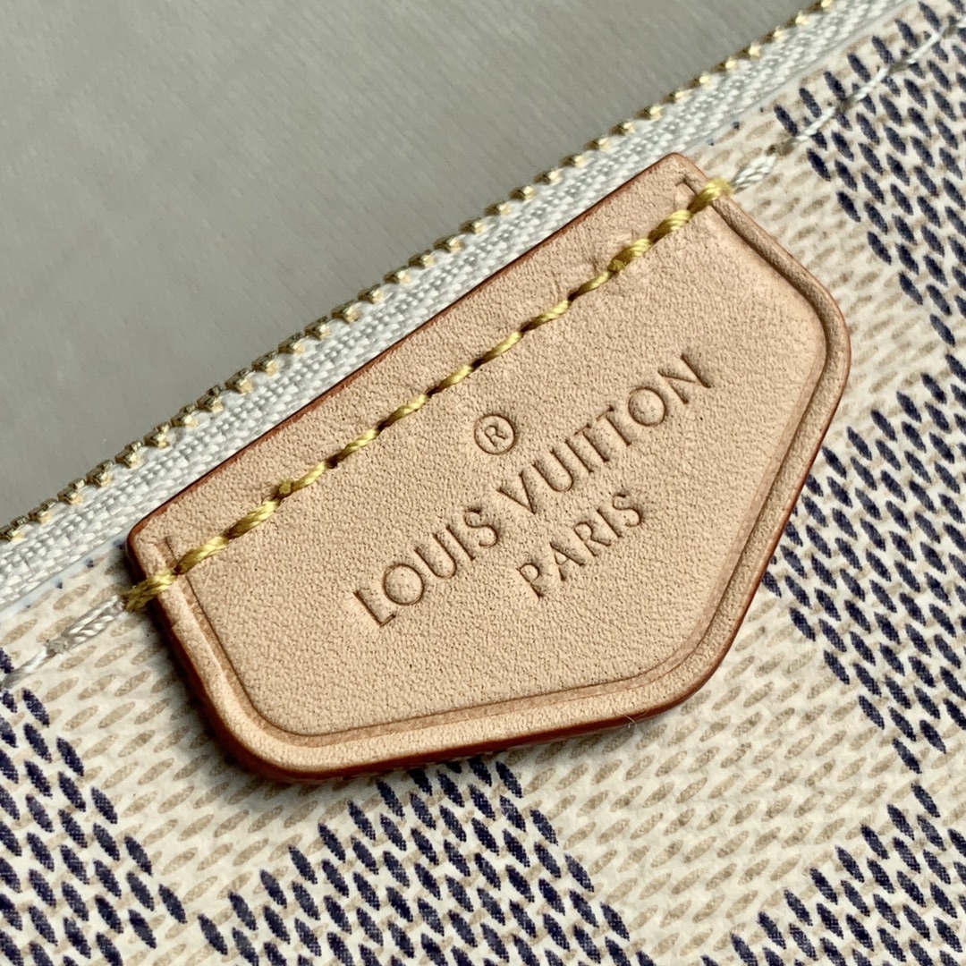 Bagsaaa L0vis Vvtt0n N60460 Double Zip Pochette Damier Azur - 20 x 12.5 x 3 cm