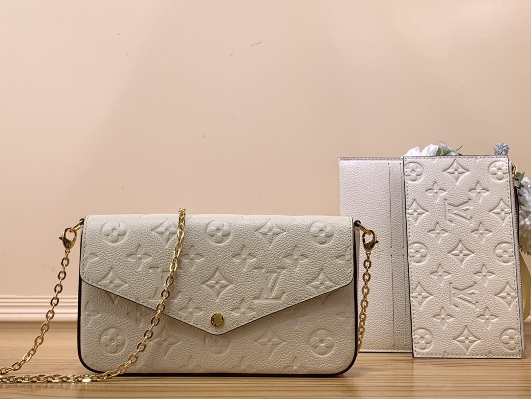 Bagsaaa L0vis Vvtt0n M82363 Félicie Pochette Cream - 21 x 12 x 3 cm