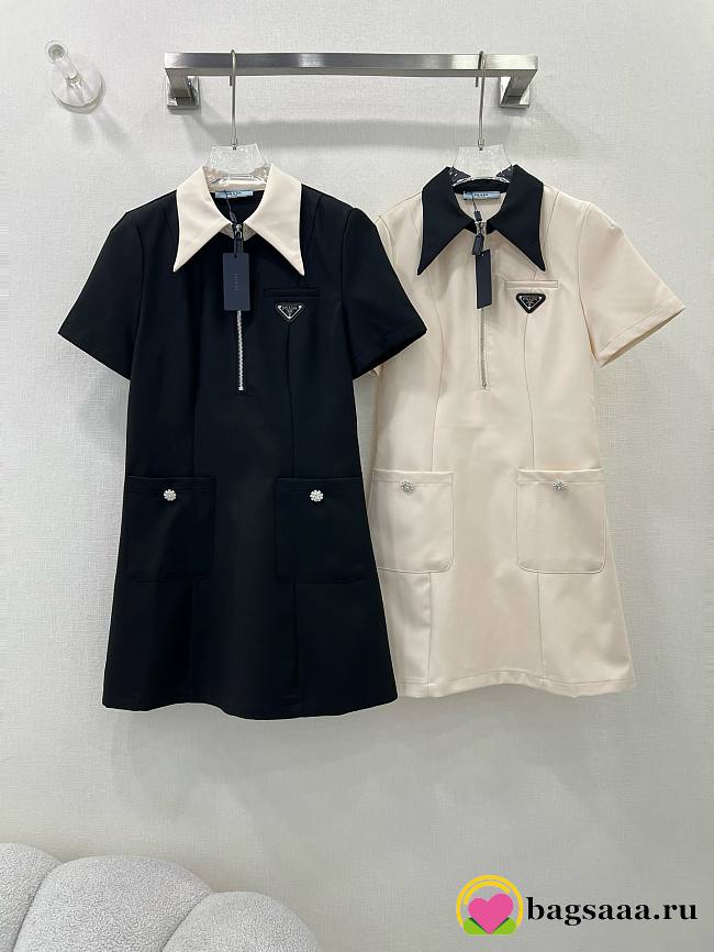 Bagsaaa Pra*a Satin Wool Mini Dress