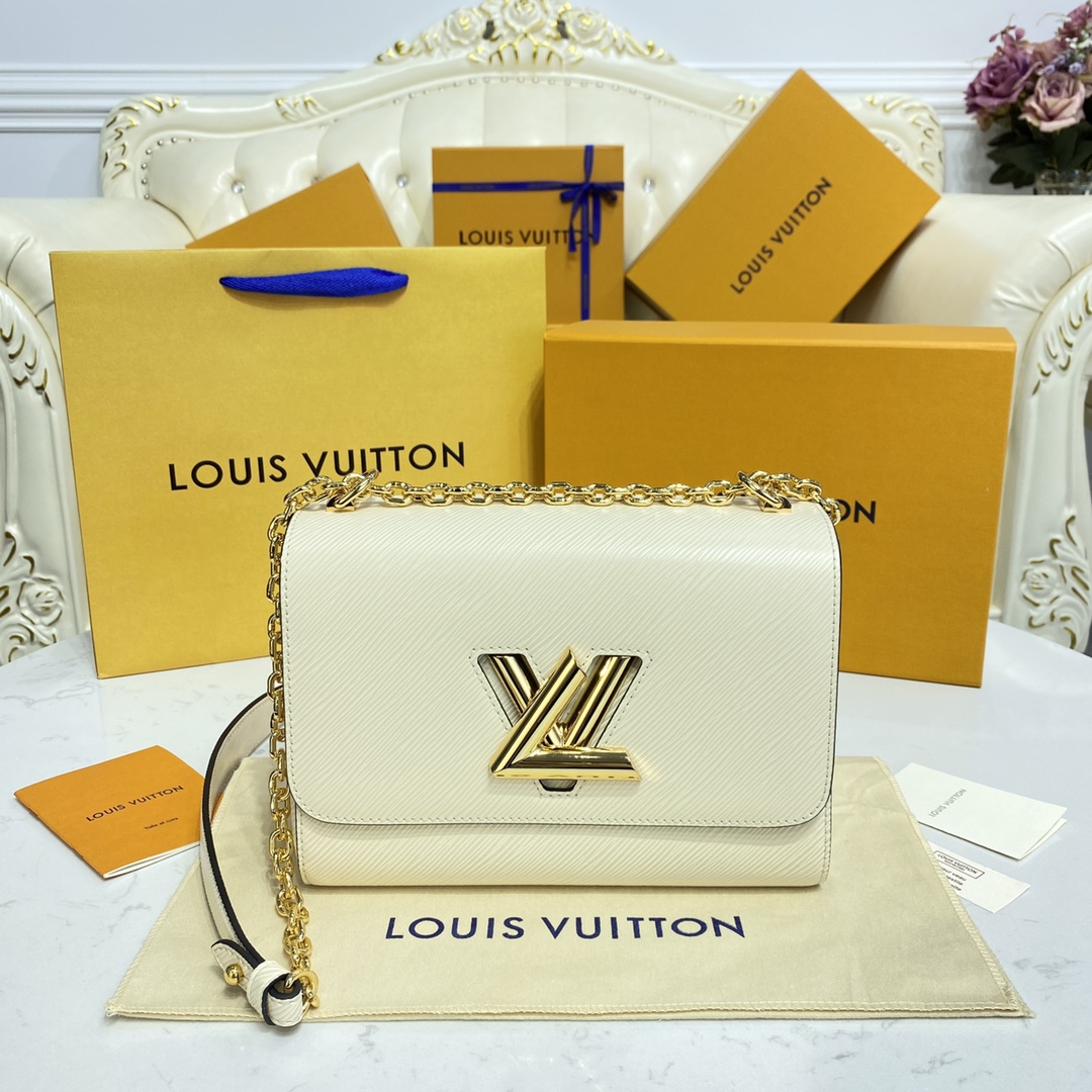 Bagsaaa L0vis Vvtt0n M21116 Twist MM Bag Cream Color - 23 x 17 x 9.5 cm
