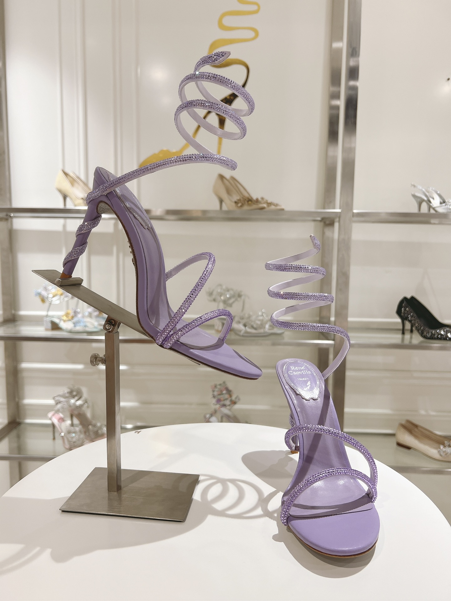Bagsaaa Rene Caovilla Light Purple Heeled Sandals