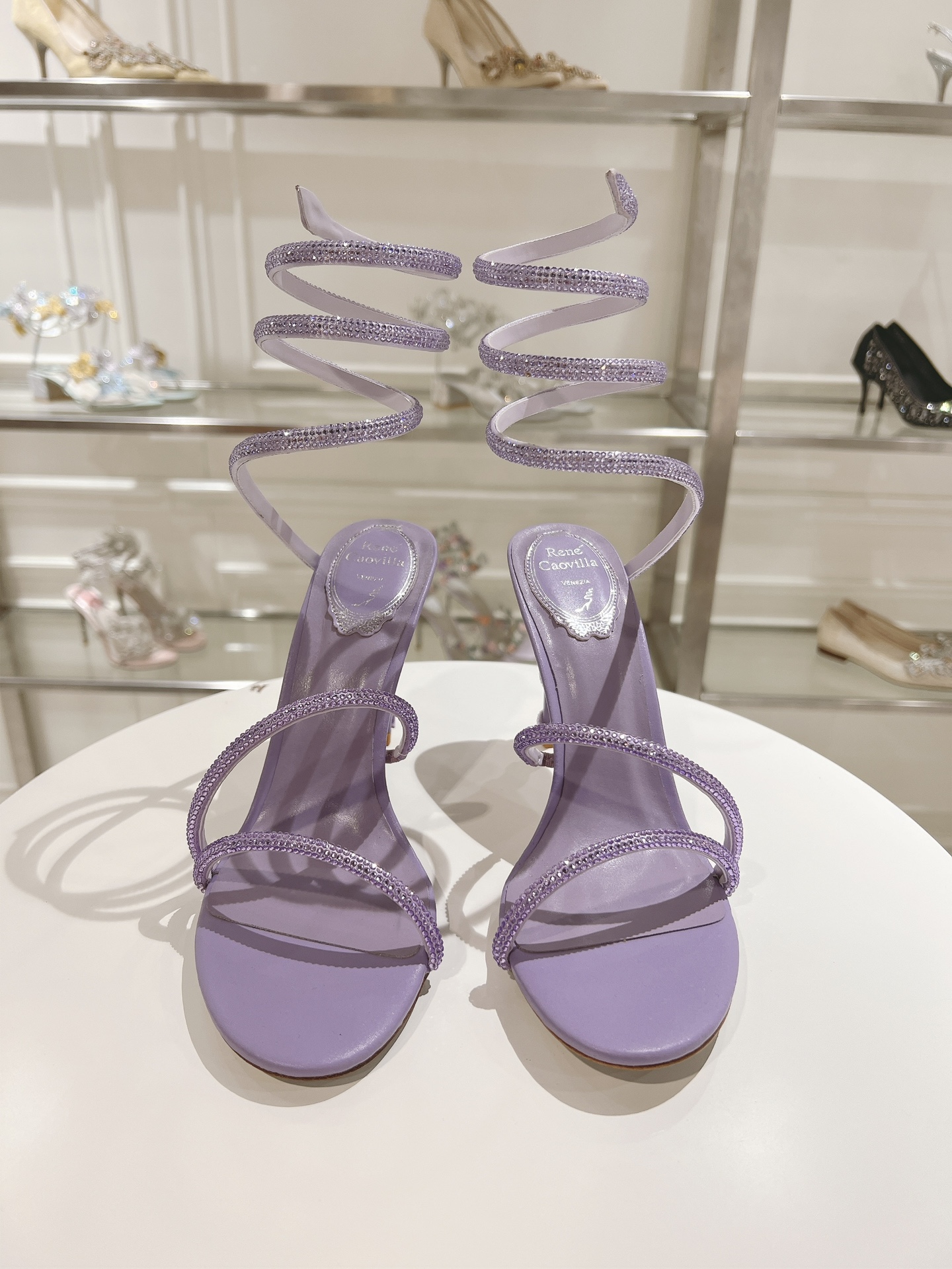 Bagsaaa Rene Caovilla Light Purple Heeled Sandals