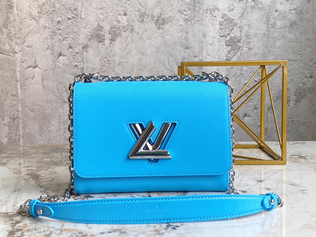 Bagsaaa L0vis Vvtt0n M20627 Twist MM Turquoise Blue - 23 x 17 x 9.5 cm