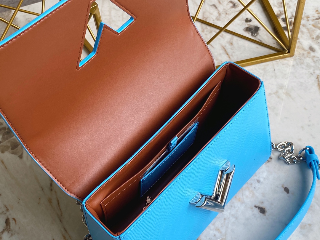 Bagsaaa L0vis Vvtt0n M20627 Twist MM Turquoise Blue - 23 x 17 x 9.5 cm
