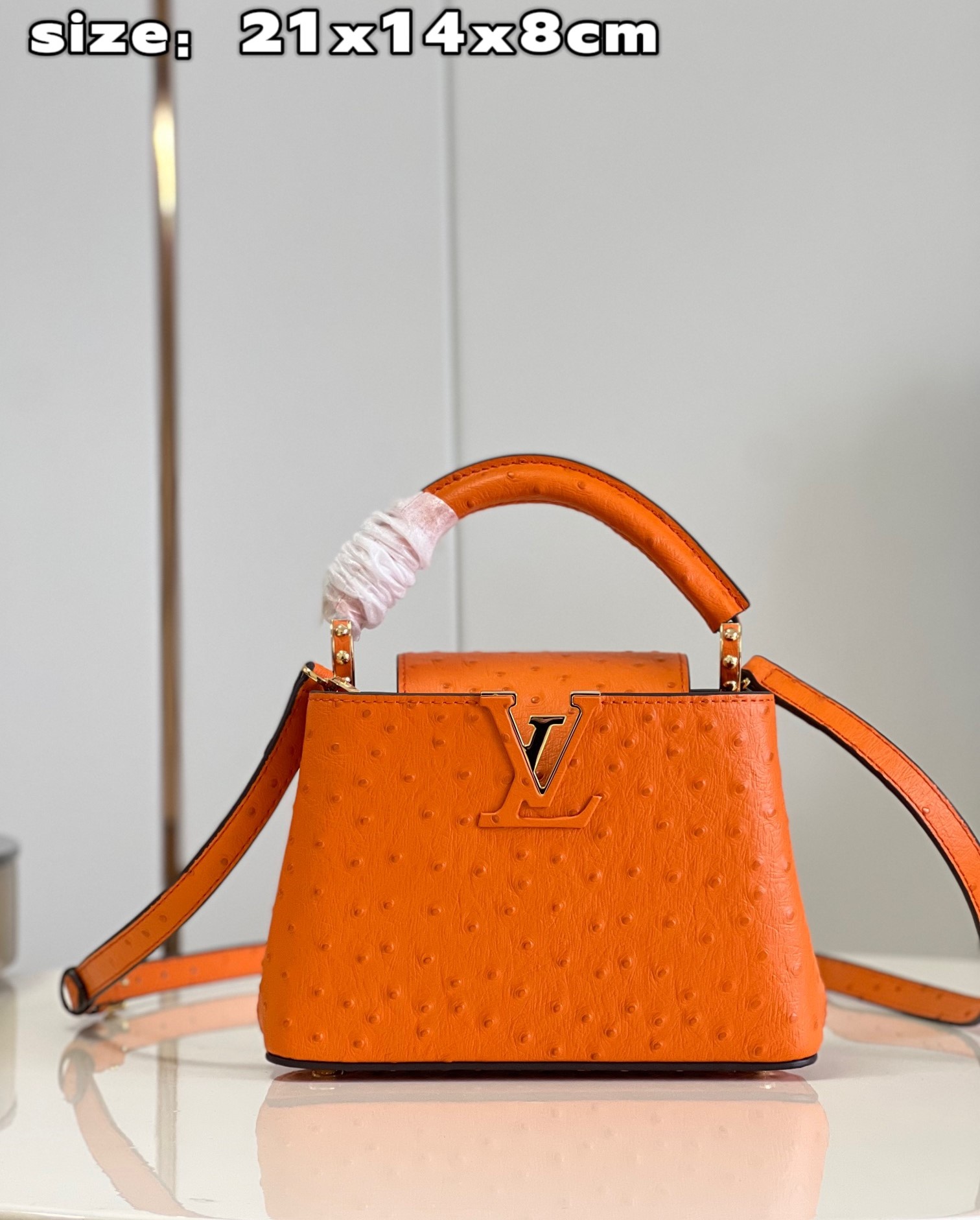 Bagsaaa L0vis Vvtt0n Mini Capucines Orange - 21*14*8 cm