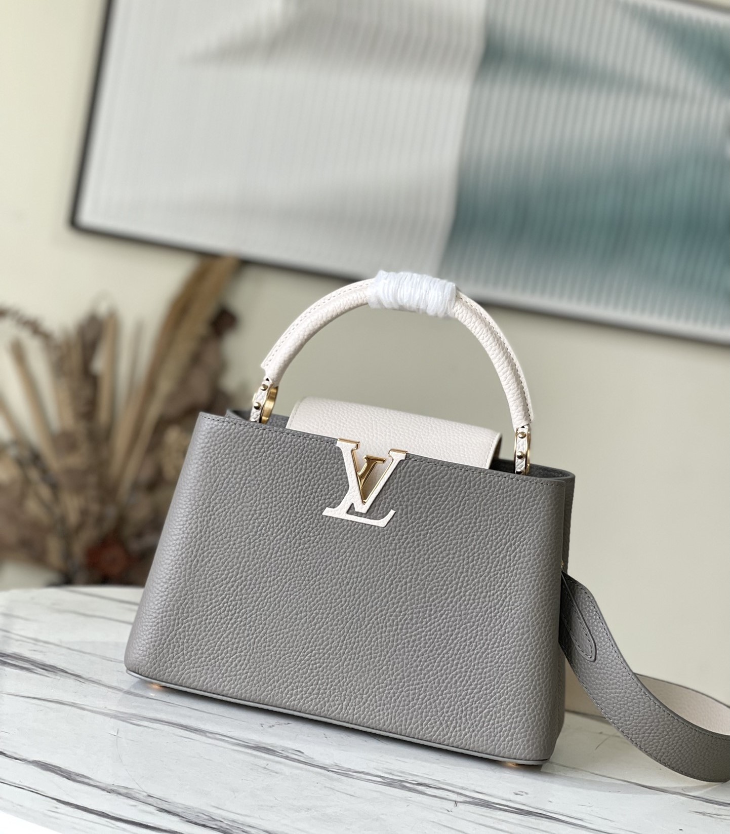 Bagsaaa L0vis Vvtt0n M21296 Capucines MM Gray - 31.5 x 20 x 11 cm