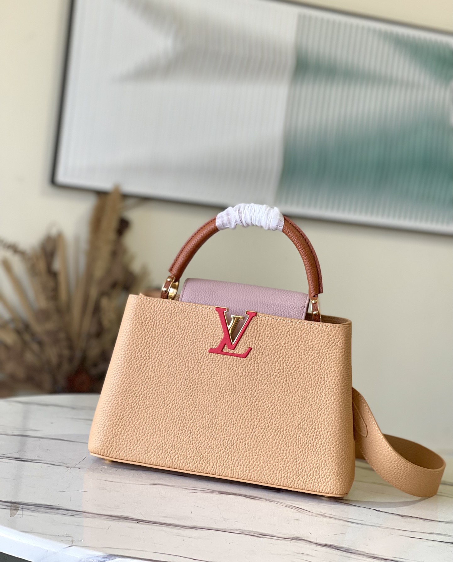 Bagsaaa L0vis Vvtt0n M20784 Capucines MM Beige/Brown - 31.5 x 20 x 11 cm