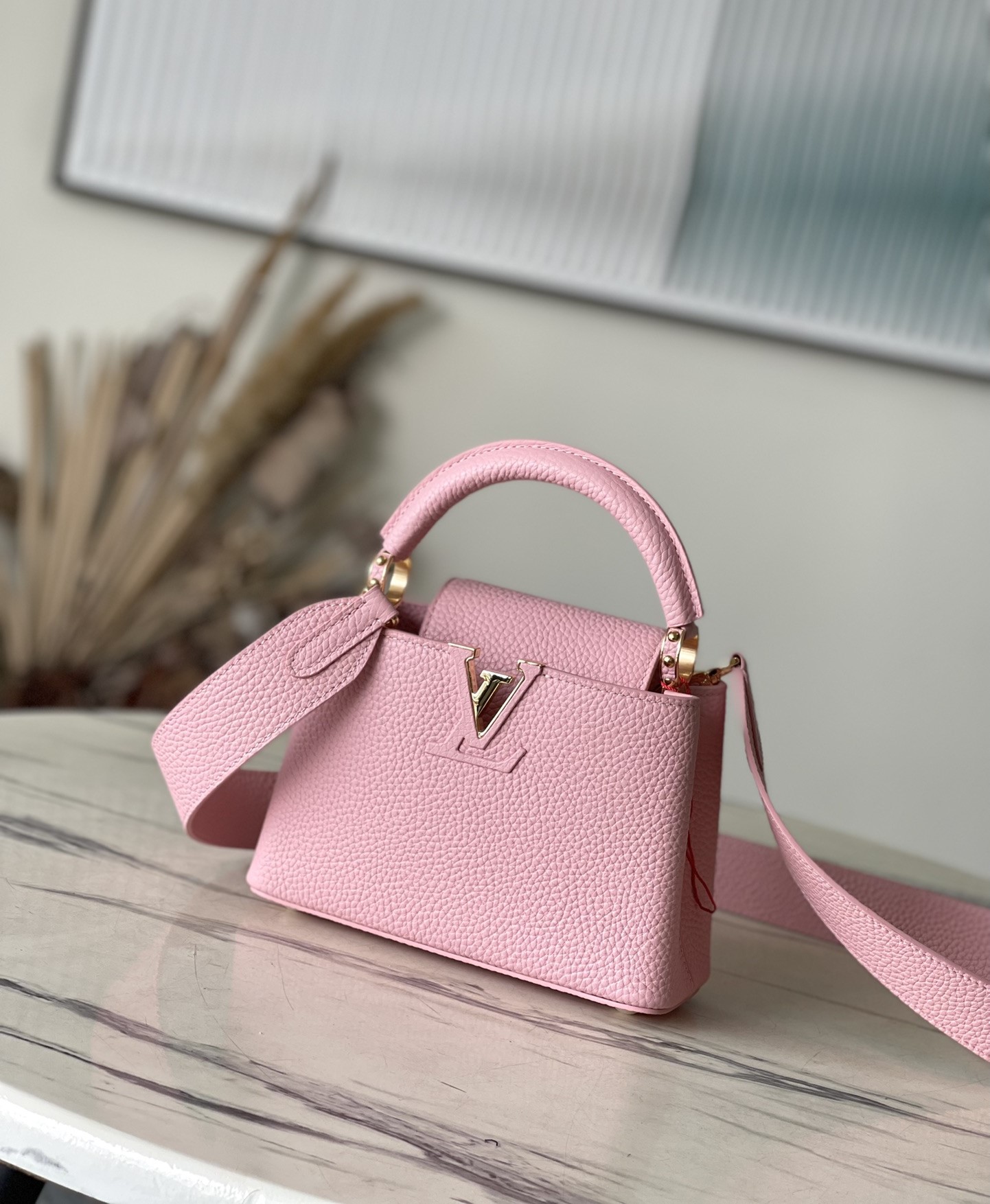 Bagsaaa L0vis Vvtt0n M24544 Capucines Mini Jasmine Pink - 21 x 14 x 8 cm