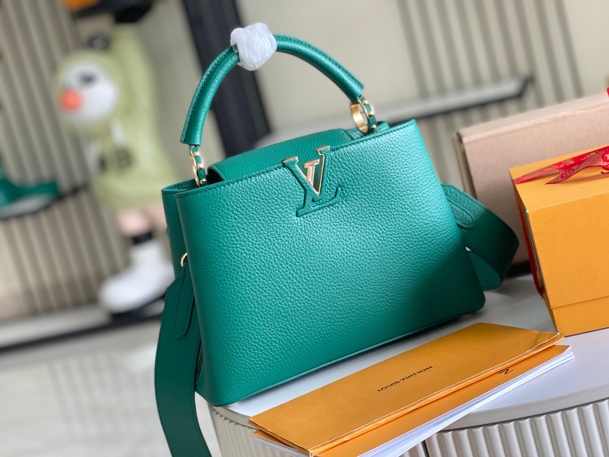 Bagsaaa L0vis Vvtt0n M21690 Capucines BB Emerald Green - 27 x 18 x 9 cm