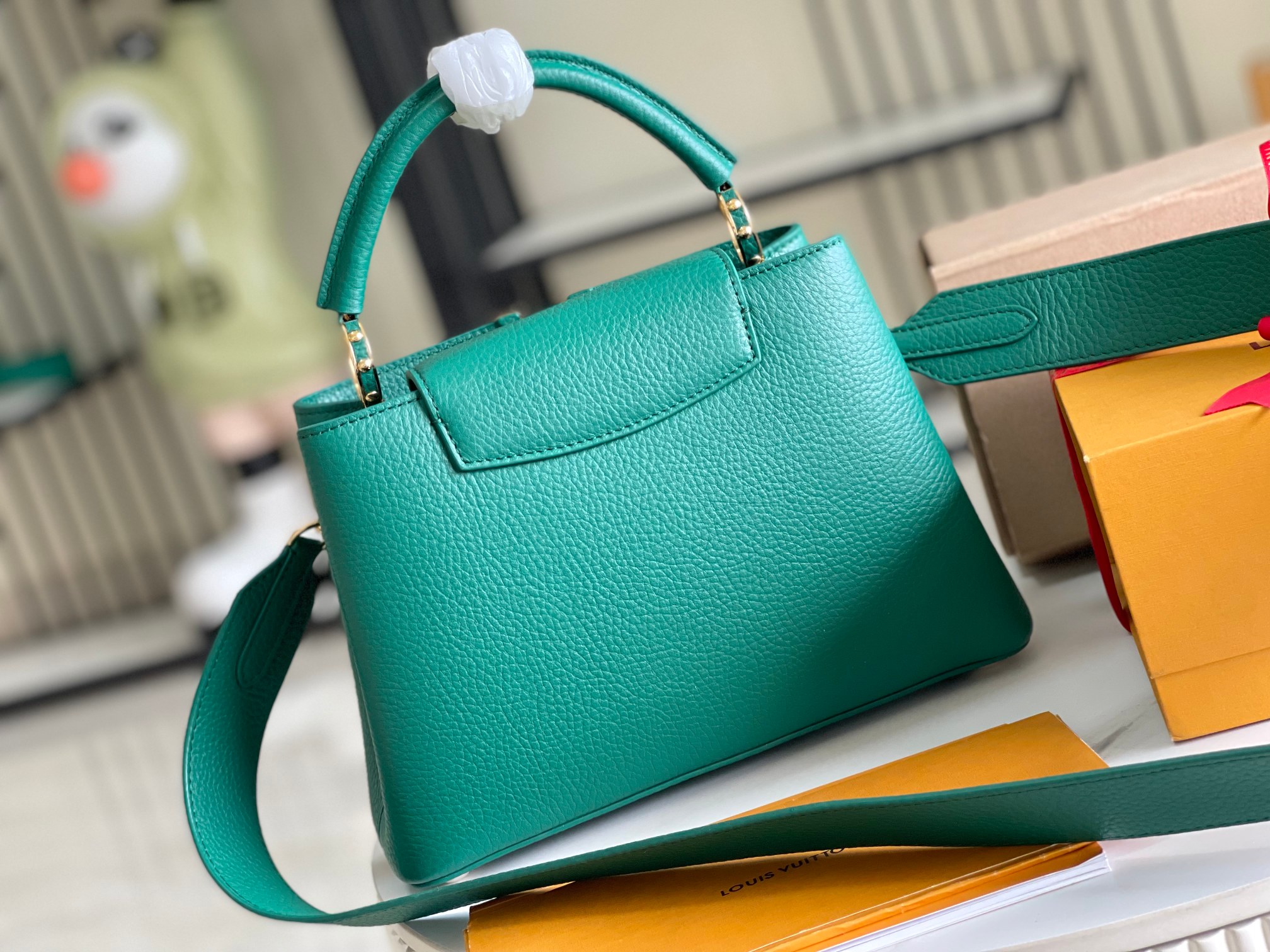 Bagsaaa L0vis Vvtt0n M21690 Capucines BB Emerald Green - 27 x 18 x 9 cm