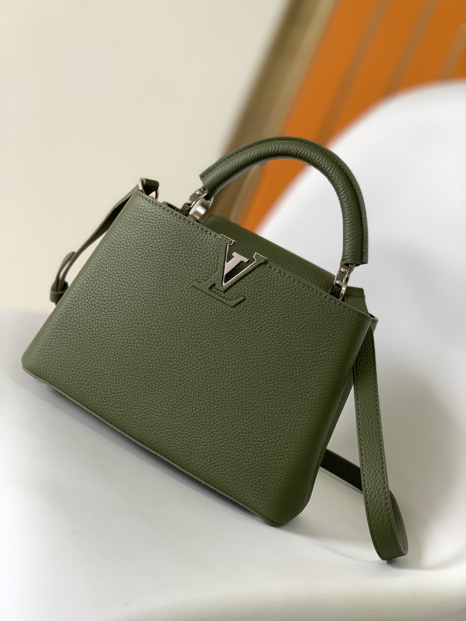 Bagsaaa L0vis Vvtt0n M57227 Capucines BB Khaki Green - 27 x 18 x 9 cm