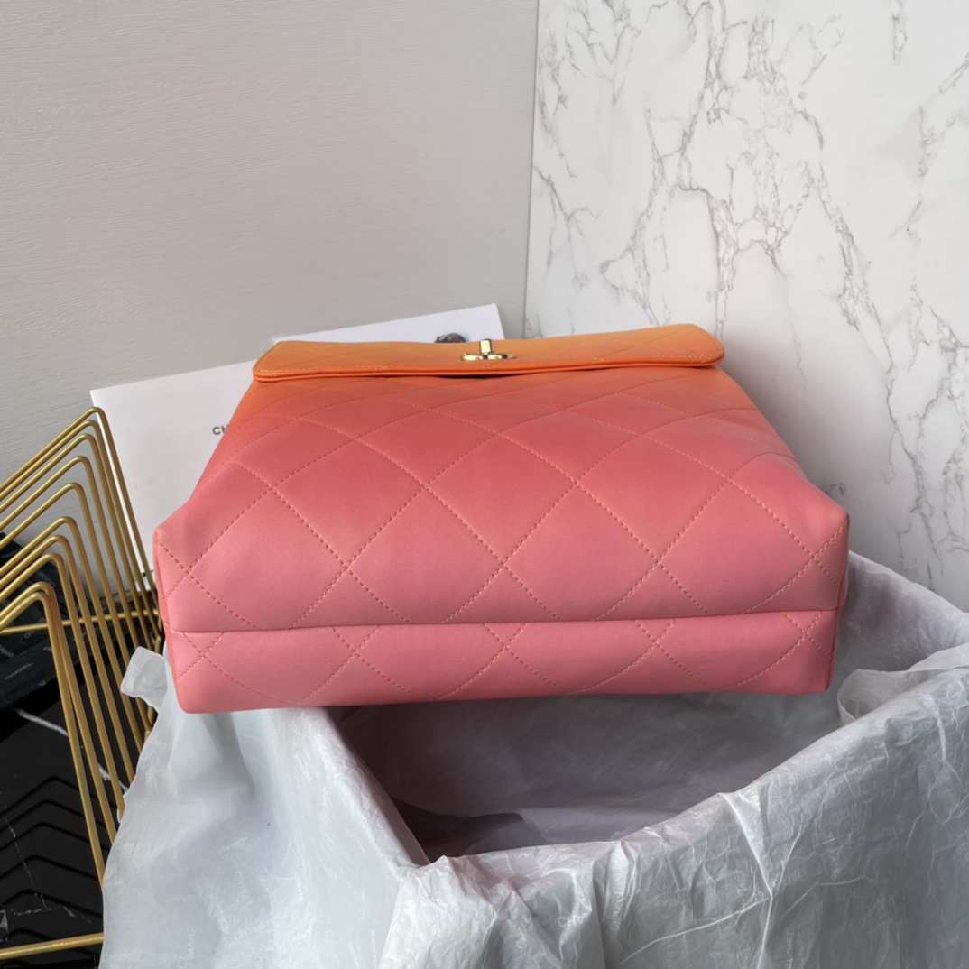 Bagsaaa Ch**el Large Hobo Bag AS4632 Pink/Orange/Yellow - 38 × 29.5 × 11 cm