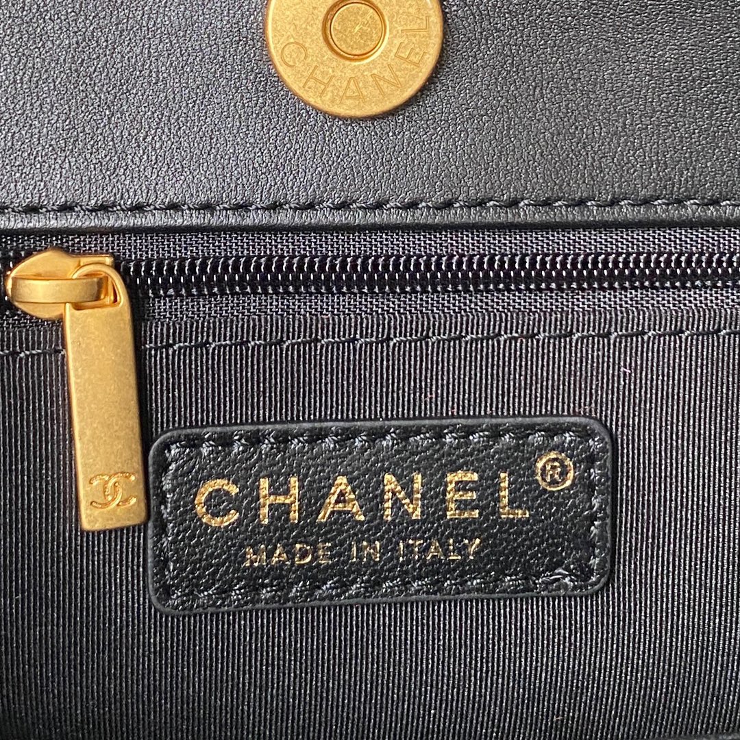 Bagsaaa Ch**el Hobo Handbag Black Velvet AS4322 - 21.5 × 22.5 × 7 cm