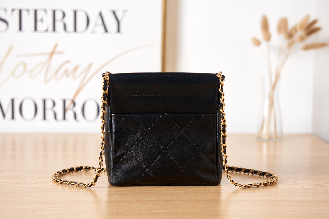 Bagsaaa Ch**el Small Bucket Bag AS3793 Black - 17×16×7 cm