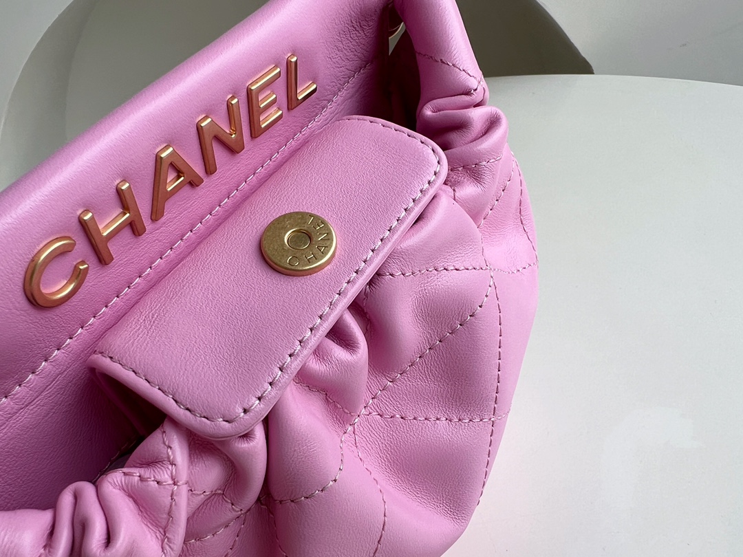 Bagsaaa Ch**el Small Bucket Bag AS3793 Light Pink - 17×16×7 cm