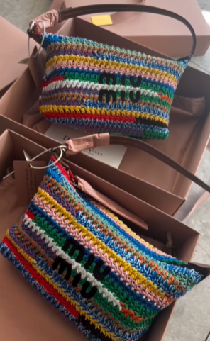 Bagsaaa M1um1u Crochet Pouch Multicolored - 14x18.5x10 cm