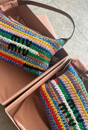 Bagsaaa M1um1u Crochet Pouch Multicolored - 14x18.5x10 cm