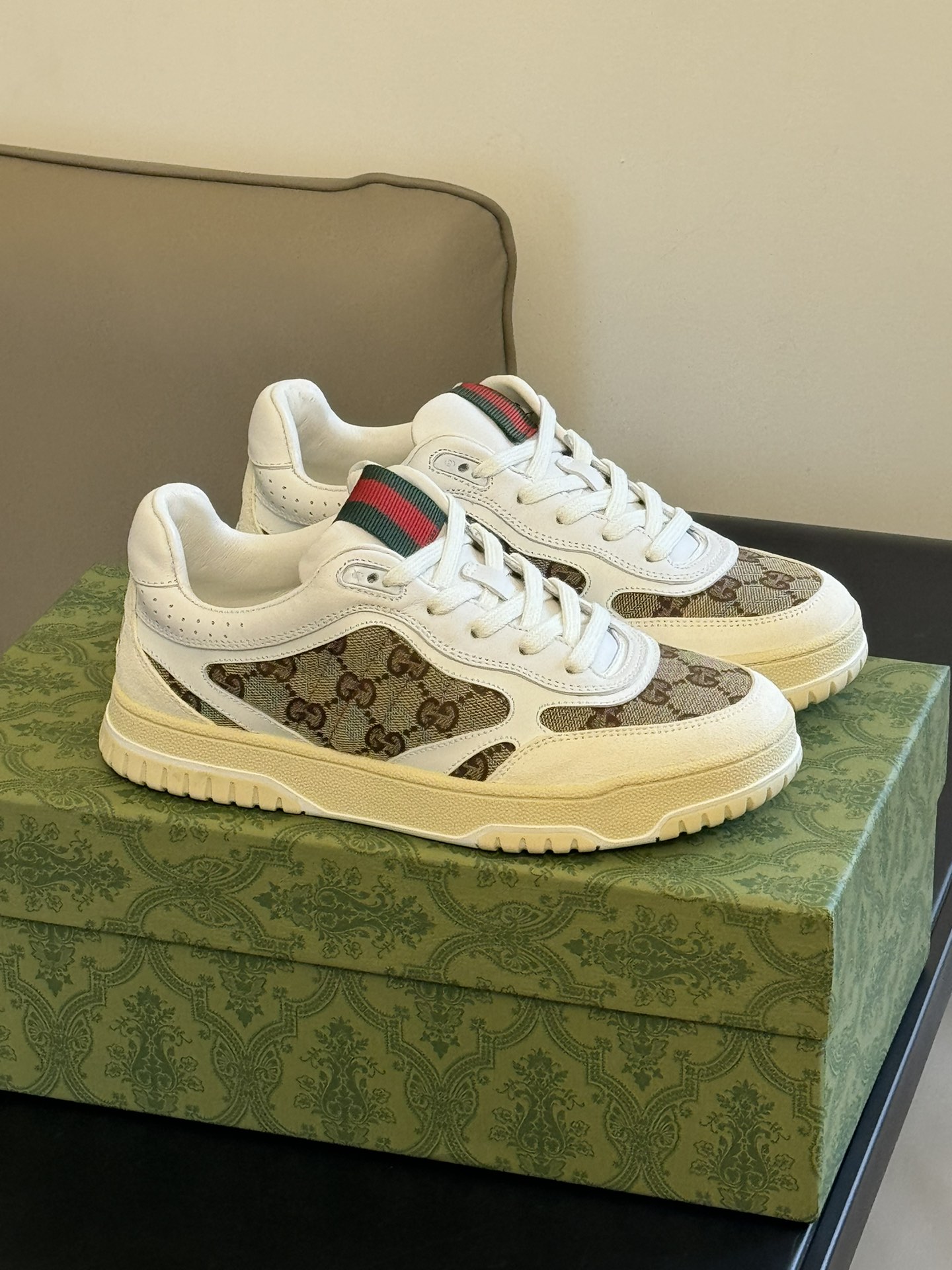 Bagsaaa Gvc*1 Re-Web Sneaker Original GG Canvas ‎785452