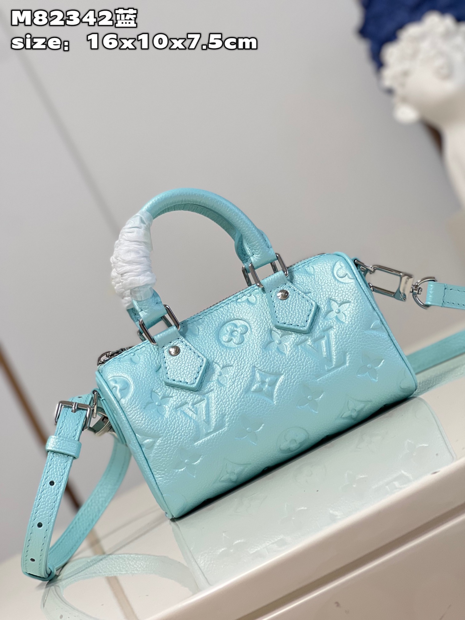 Bagsaaa L0vis Vvtt0n Nano Speedy M82342 Pearly Lagoon Turquoise - 16x10x7.5 cm