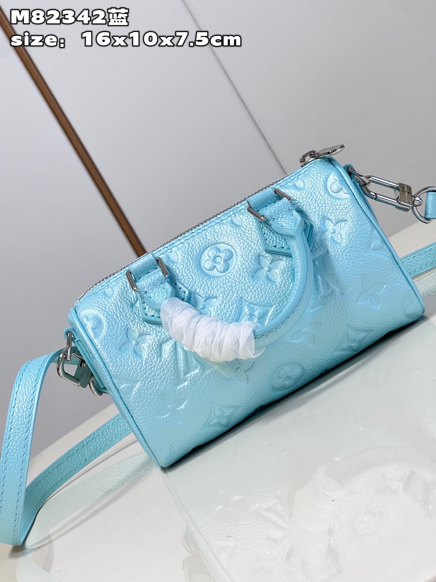 Bagsaaa L0vis Vvtt0n Nano Speedy M82342 Pearly Lagoon Turquoise - 16x10x7.5 cm