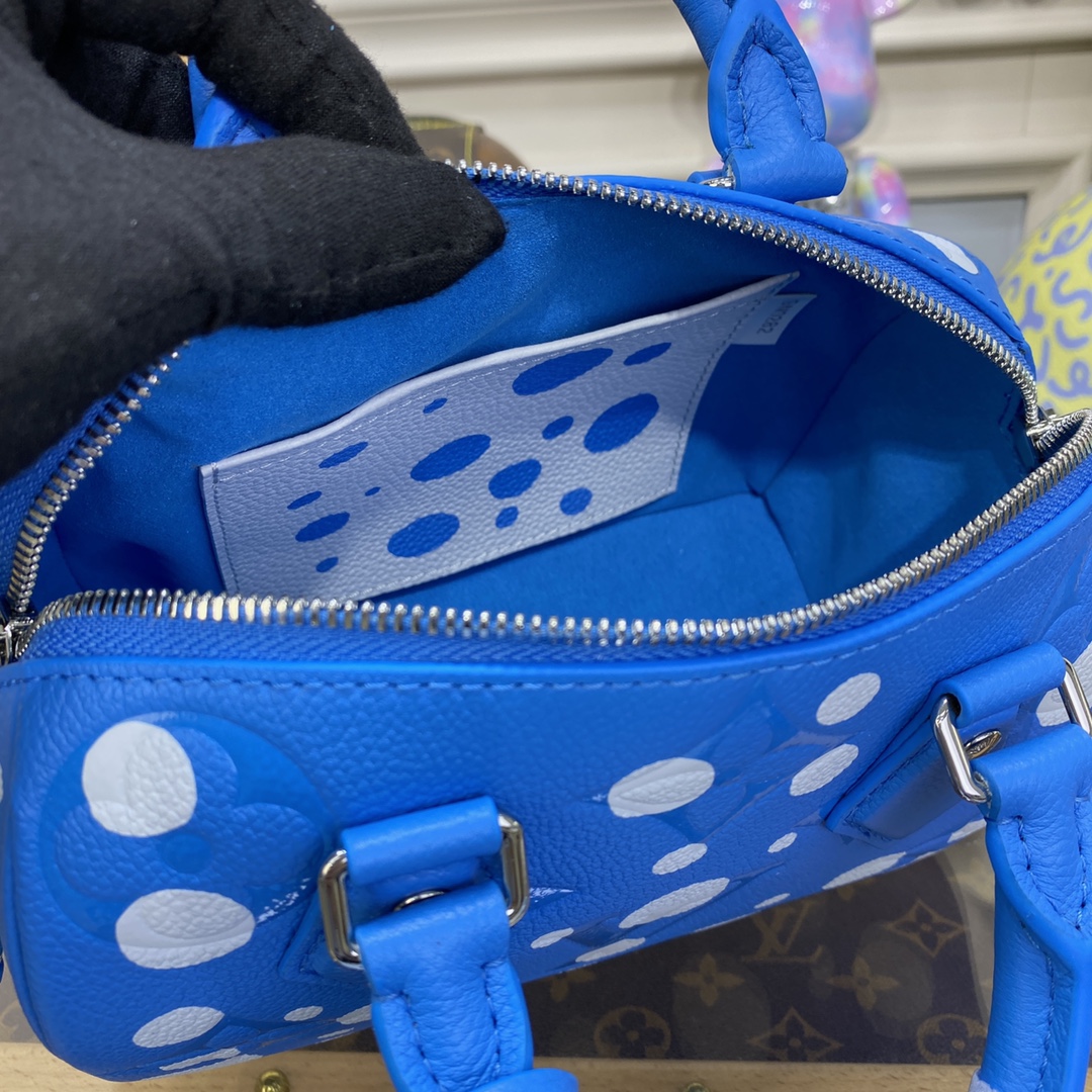 Bagsaaa LV x YK Speedy Bandoulière 20 Blue and White M46425 - 20.5x13.5x12 cm