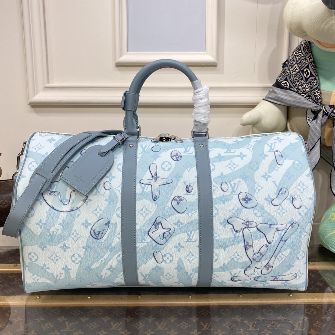 Bagsaaa L0vis Vvtt0n Keepall Bandoulière 50 M22570 Crystal Blue - 50x29x23cm