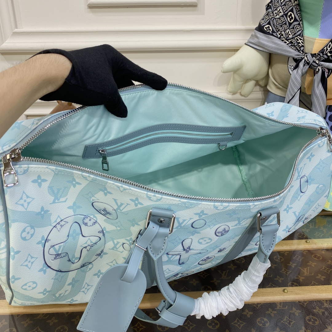 Bagsaaa L0vis Vvtt0n Keepall Bandoulière 50 M22570 Crystal Blue - 50x29x23cm