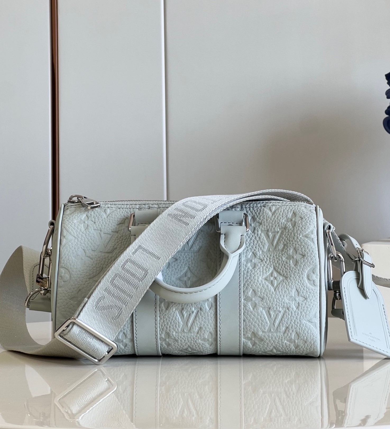 Bagsaaa L0vis Vvtt0n M23163 Keepall Bandoulière 25 Mineral Gray - 25 x 15 x 11 cm