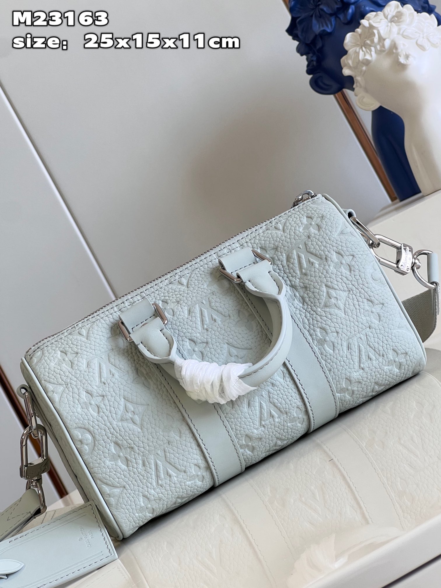 Bagsaaa L0vis Vvtt0n M23163 Keepall Bandoulière 25 Mineral Gray - 25 x 15 x 11 cm