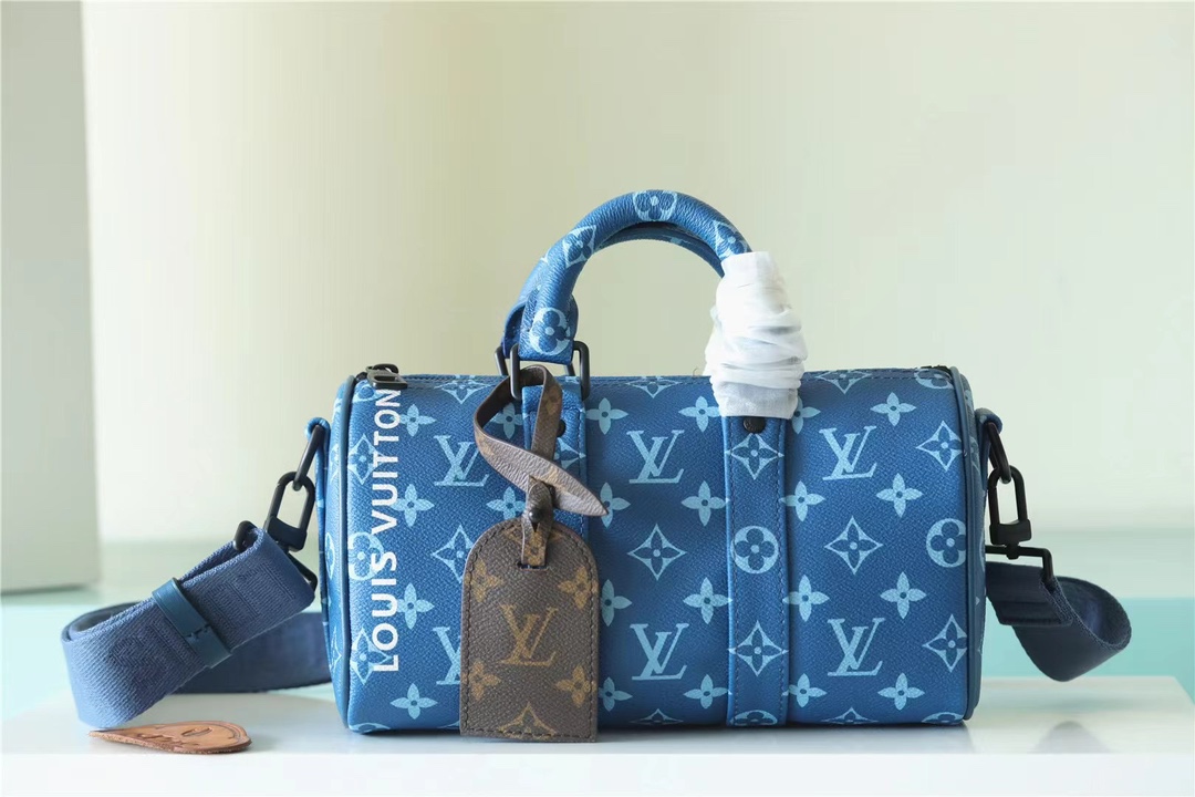 Bagsaaa L0vis Vvtt0n M46803 Keepall Bandoulière 25 Atlantic Blue - 25 x 15 x 11 cm