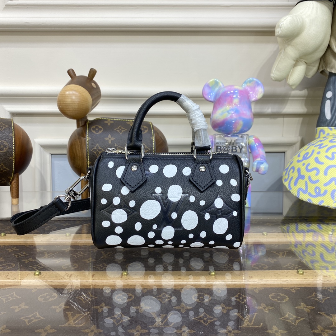 Bagsaaa L0vis Vvtt0n M81910 LV x YK Nano Speedy Black&White - 16 x 10 x 7.5 cm