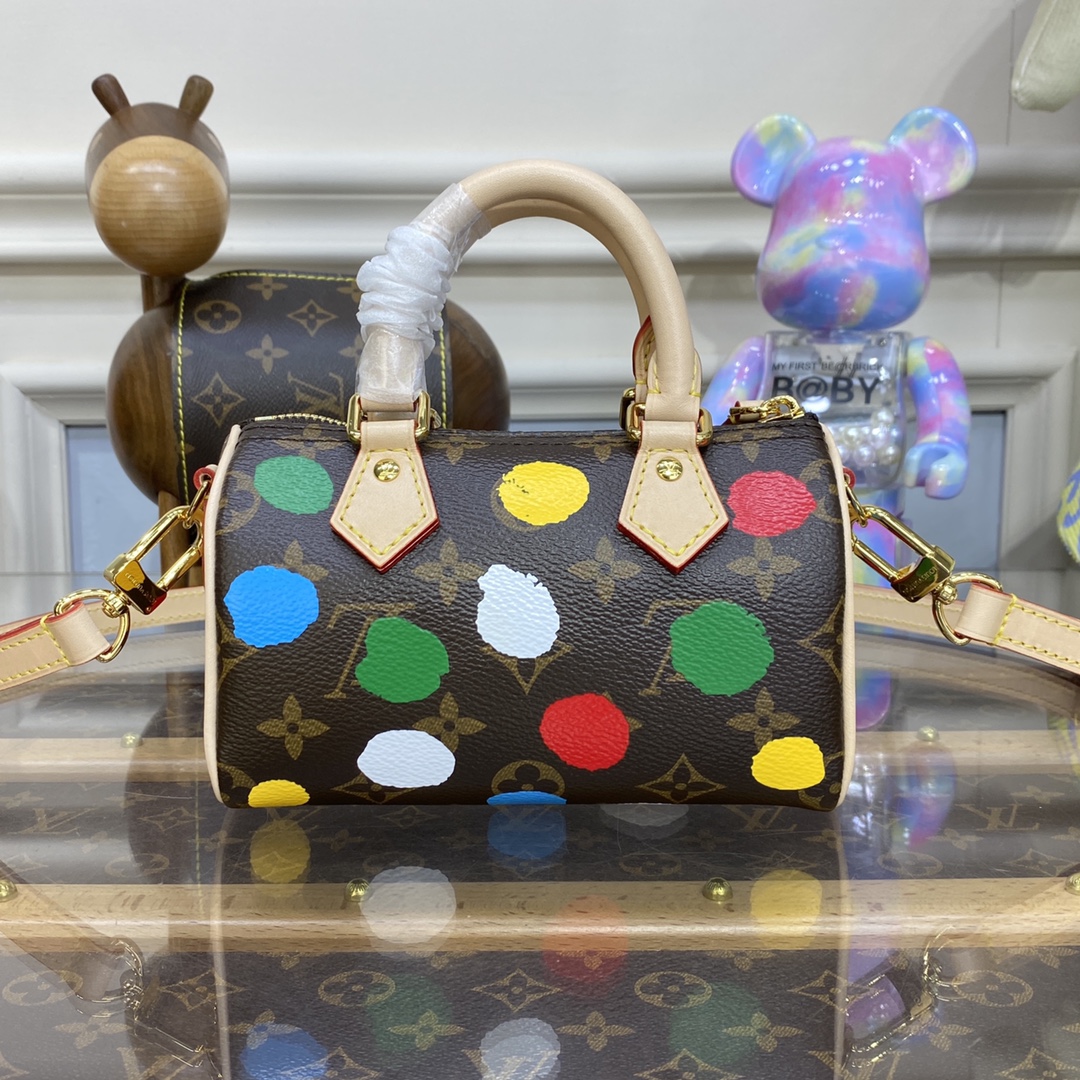 Bagsaaa L0vis Vvtt0n M81979 LV x YK Nano Speedy Monogram - 16 x 10 x 7.5 cm