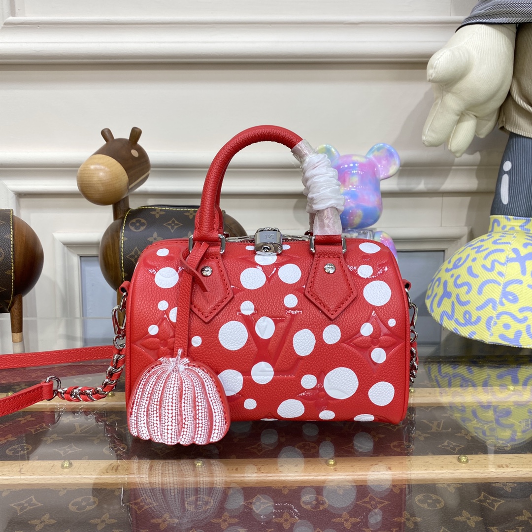 Bagsaaa L0vis Vvtt0n M46411 LV x YK Speedy Bandoulière 20 Red&White - 20.5 x 13.5 x 12 cm