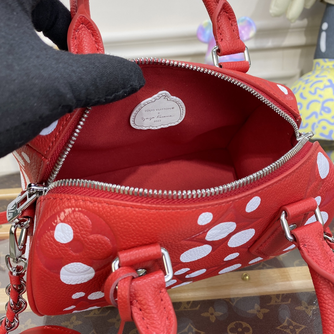 Bagsaaa L0vis Vvtt0n M46411 LV x YK Speedy Bandoulière 20 Red&White - 20.5 x 13.5 x 12 cm
