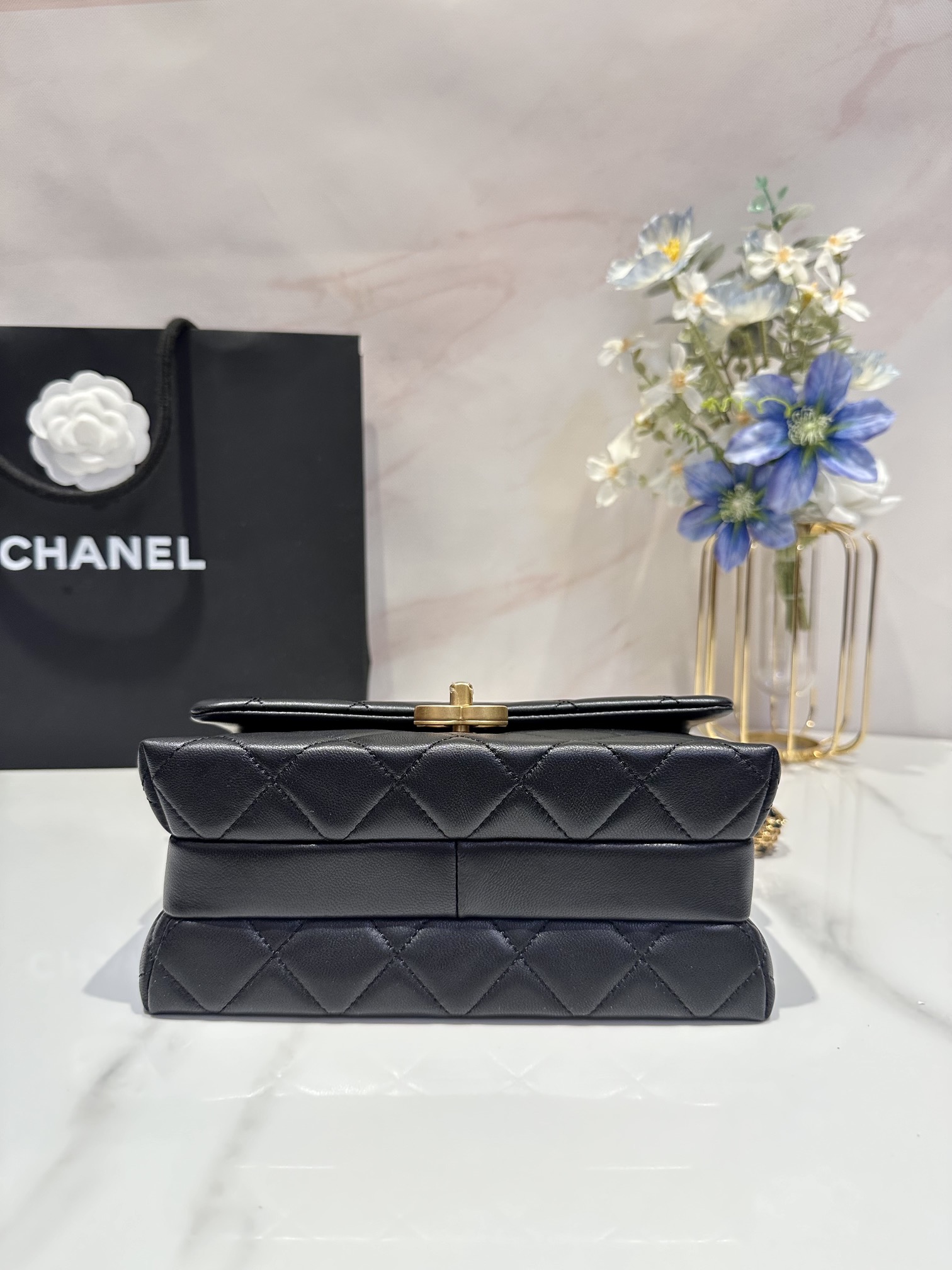 Bagsaaa Ch**el Small Flap Bag AS3994 Black - 14 × 21 × 10 cm