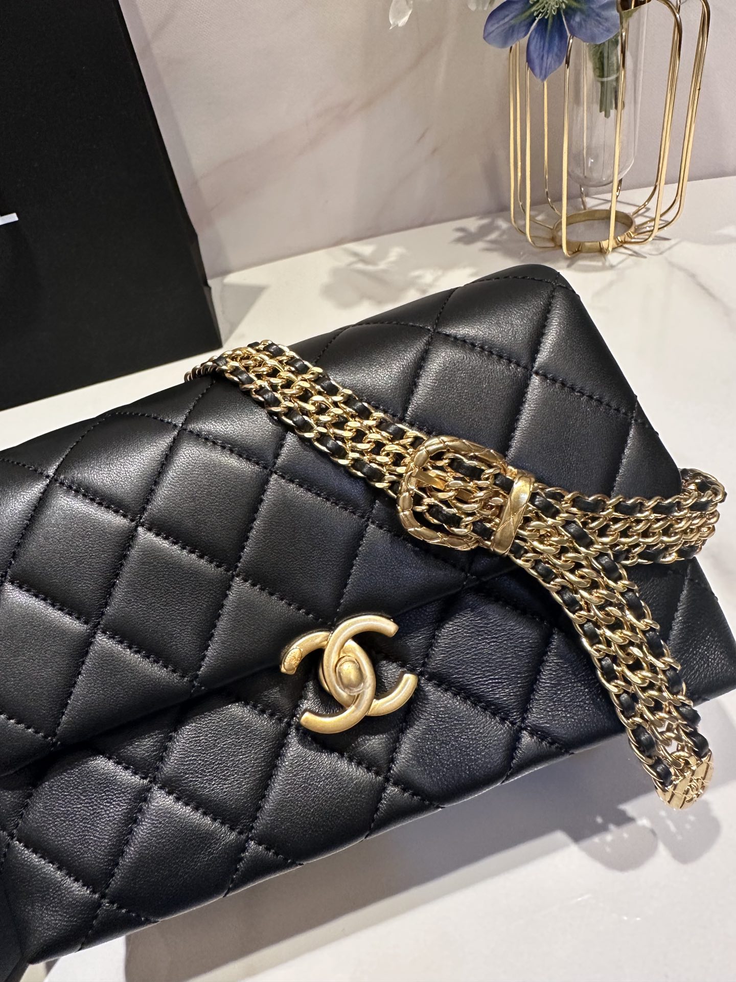 Bagsaaa Ch**el Small Flap Bag AS3994 Black - 14 × 21 × 10 cm