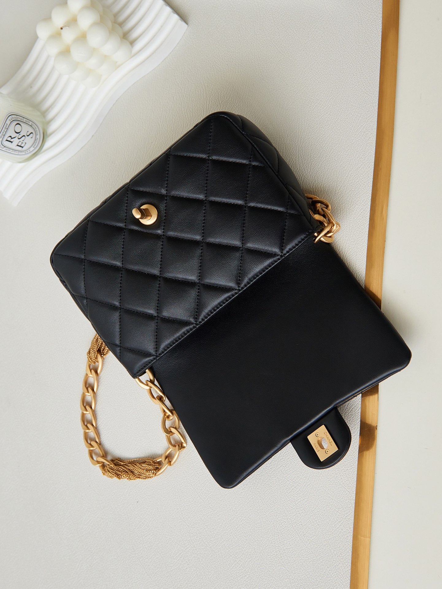 Bagsaaa Ch**el Small Flap Bag Black Lambskin AS4231 - 17 × 21 × 6 cm
