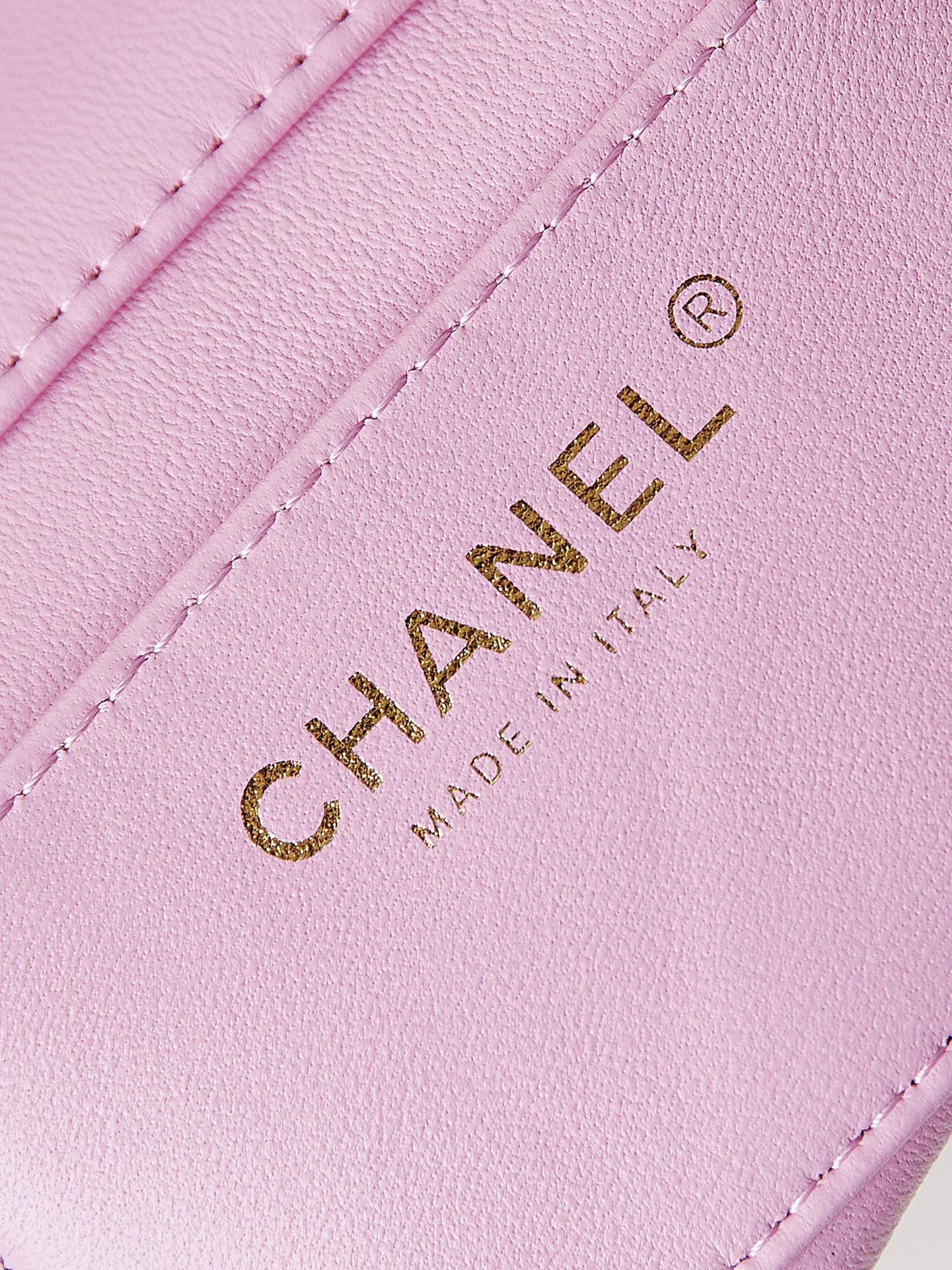 Bagsaaa Ch**el Mini Flap Bag Lambskin & Wenge Wood Pink AS4165 - 11 × 18 × 7 cm