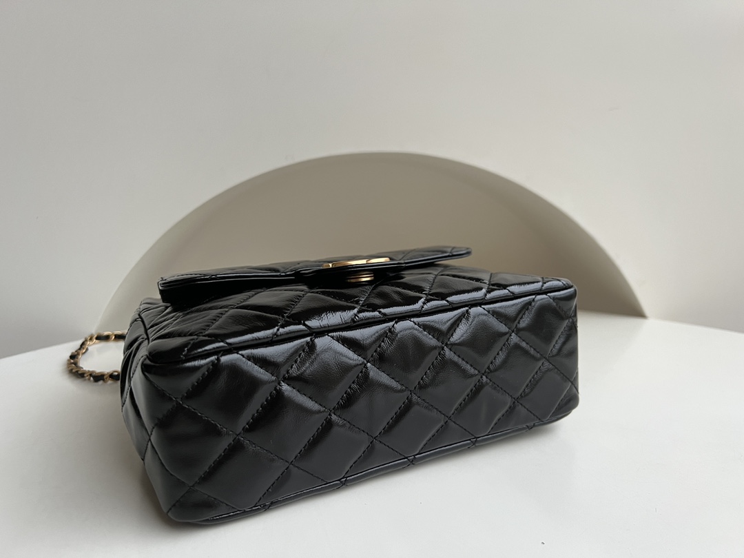 Bagsaaa Ch**el Hobo Handbag Black AS3690 - 21.5×22.5×7 cm